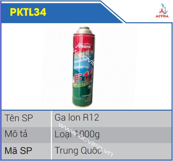 Gas lon R12 loại 1000g PKTL34