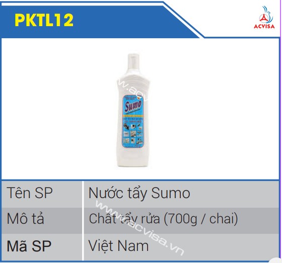 Nước tẩy Sumo chất tẩy rửa (700g/chai) PKTL12