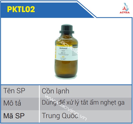 Cồn lạnh dùng để xử lý tắt ẩm nghẹt ga PKTL02