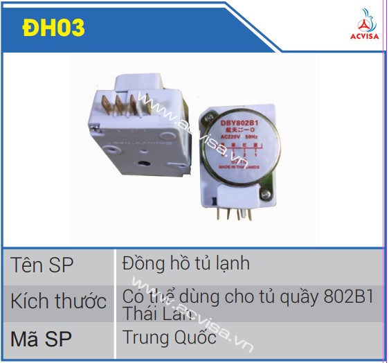 Đồng hồ tủ quầy 802B1 Thái lan DH03