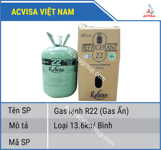 Gas lạnh R22 (Gas Ấn) 13.6kg/ Bình