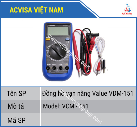 Đồng hồ vạn năng Value Model: VDM-151