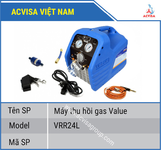 Thiết bị thu hồi gas lạnh Model: Value VRR24L