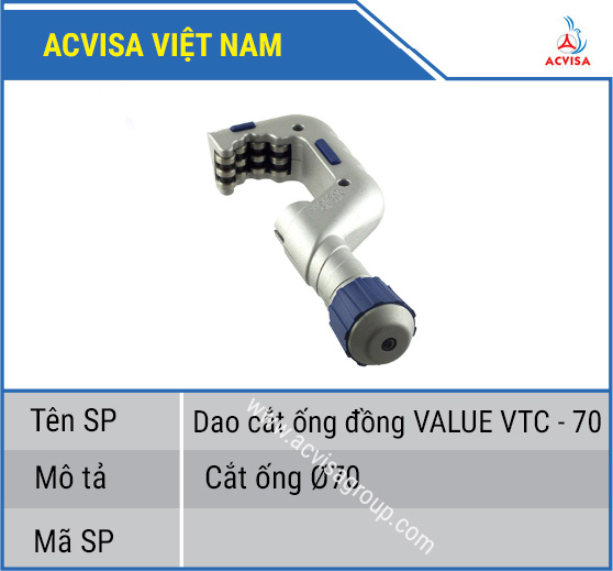 Dao cắt ống đồng VALUE VTC - 70