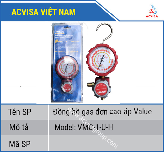 Đồng hồ gas đơn cao áp Value (Model: VMG-1-U-H)