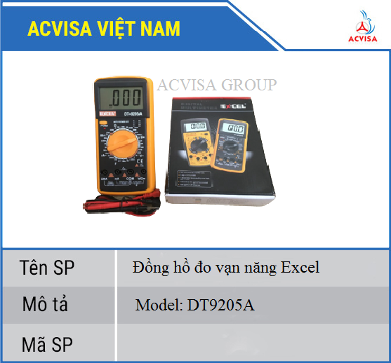 Đồng hồ đo vạn năng Excel DT9205A