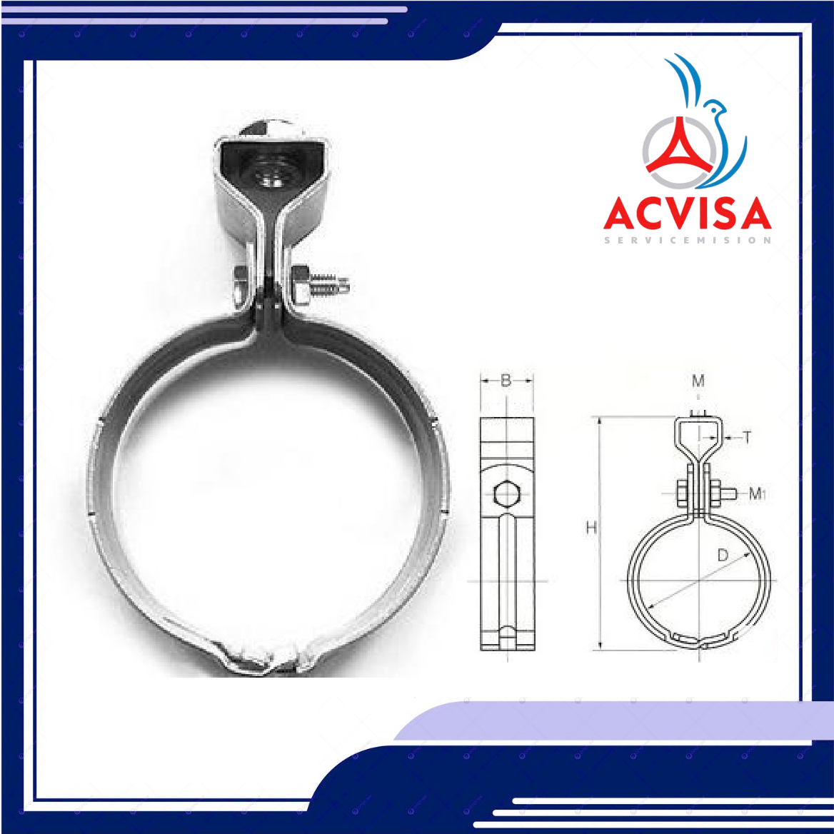 Đai treo ống gas, ống nước Ø 43, Ø 48,....,Ø 275